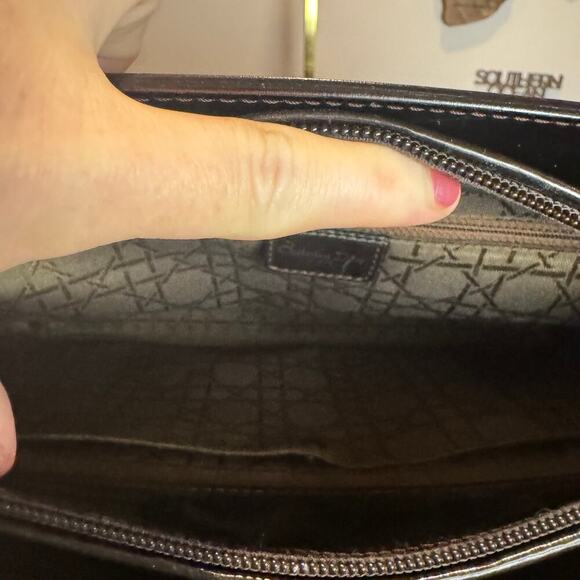 Dior Vintage Brown Burgundy Patent Leather Malice Bag SHW Authentic CoA - Picture 4 of 9